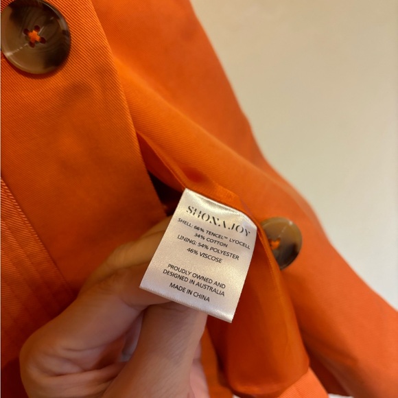Shona Joy Short Sleeve Blazer Dress, size 10, Orange - Picture 6 of 7